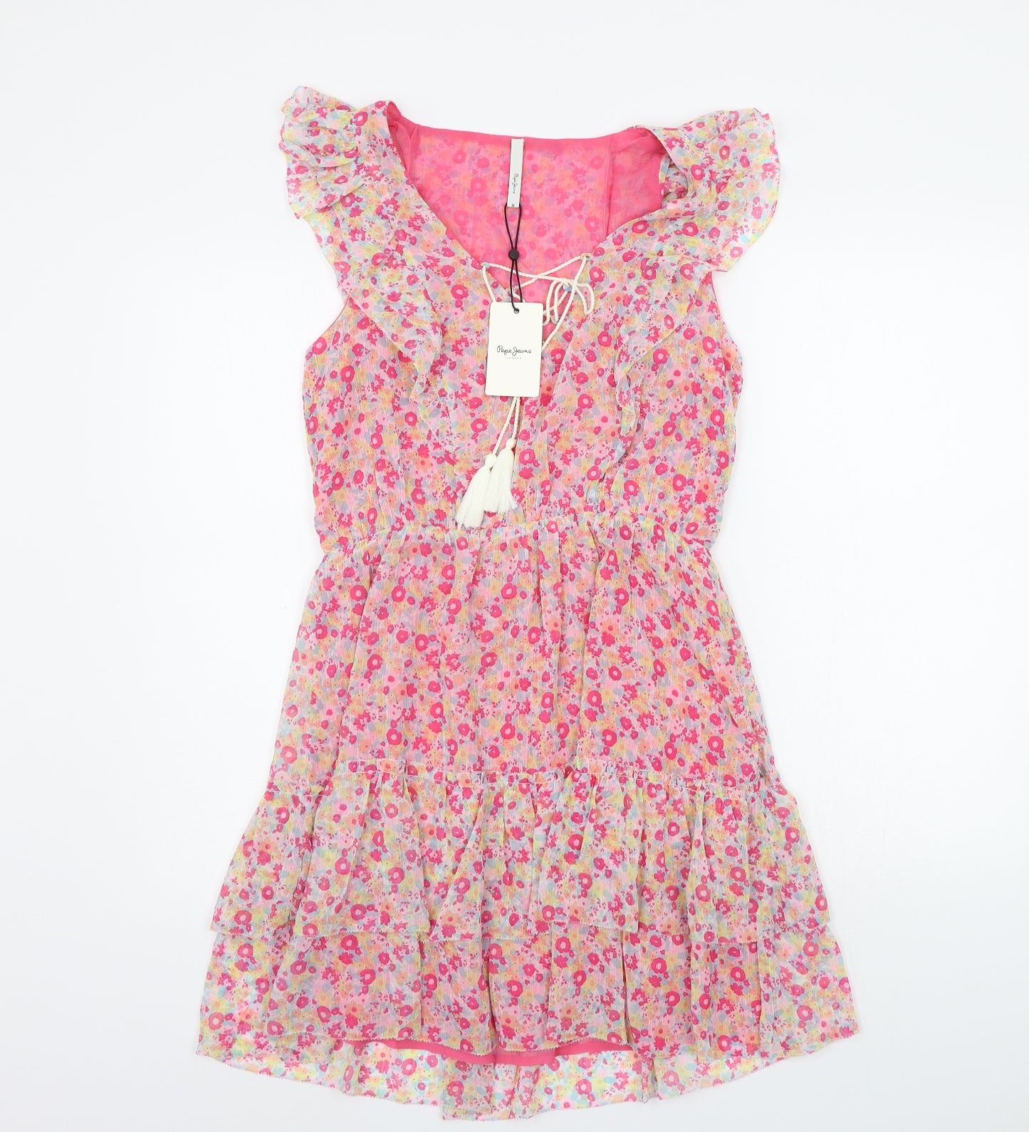 Pepe Jeama Womens Pink Floral  A-Line  Size M