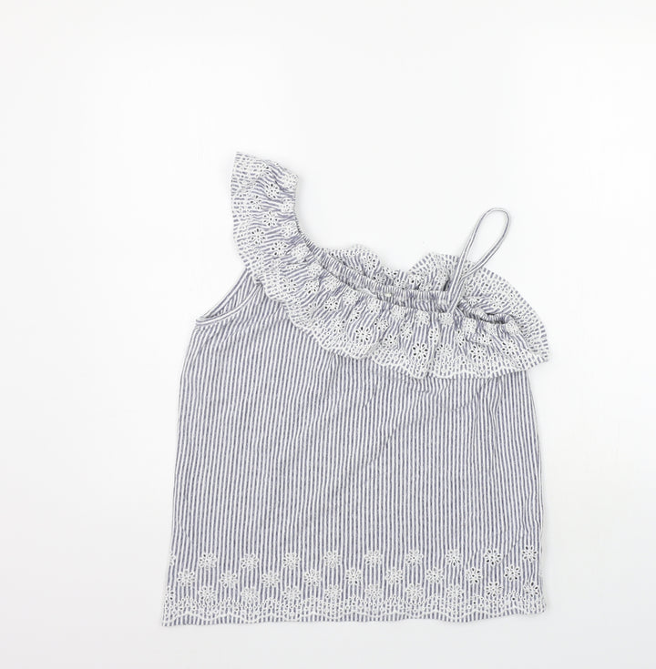 NEXT Girls White Striped Basic Tank Size 12 Years