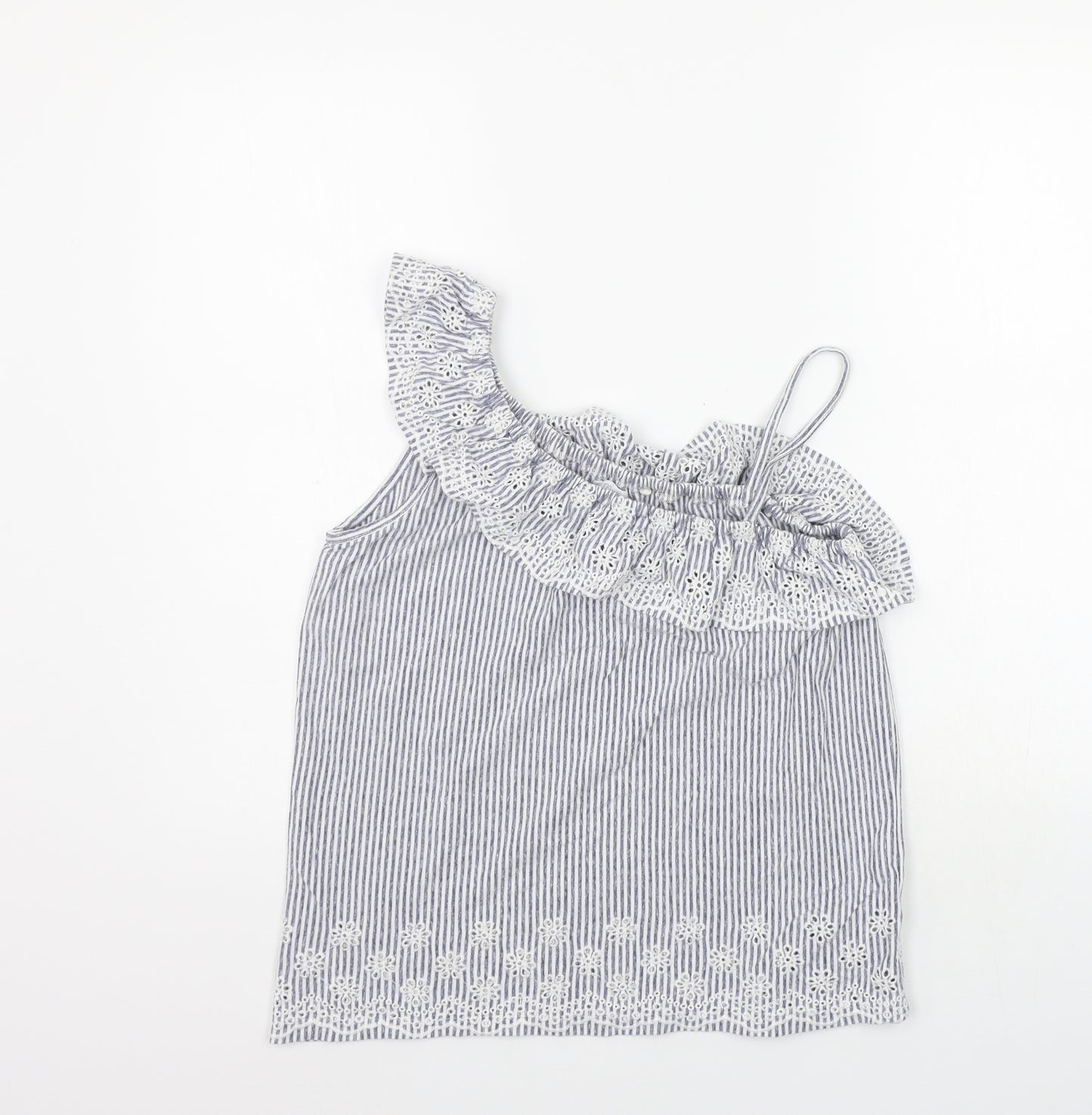 NEXT Girls White Striped  Basic Tank Size 12 Years