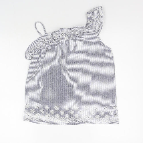 NEXT Girls White Striped  Basic Tank Size 12 Years