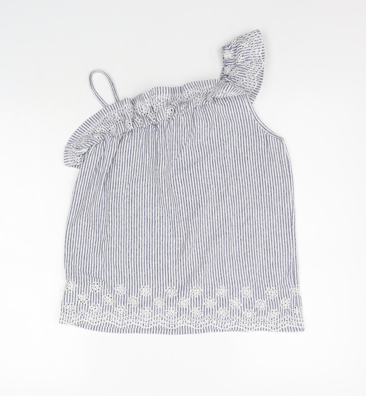 NEXT Girls White Striped  Basic Tank Size 12 Years
