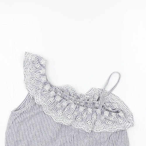 NEXT Girls White Striped  Basic Tank Size 12 Years