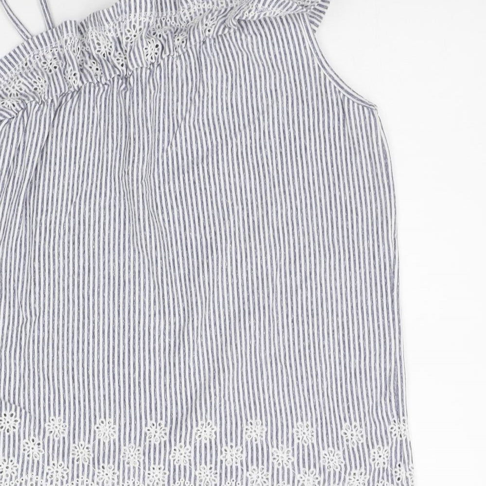 NEXT Girls White Striped  Basic Tank Size 12 Years