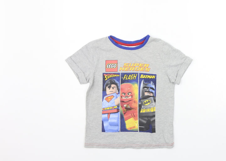 George Girls Grey Basic T-Shirt Size 7-8 Years - lego