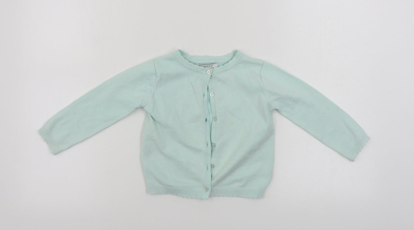 Primark  Girls Green   Cardigan Jumper Size 2-3 Years