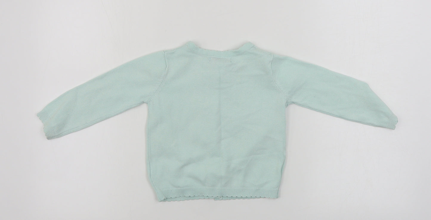 Primark  Girls Green   Cardigan Jumper Size 2-3 Years