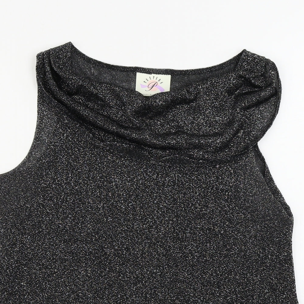Peepers  Womens Black   Basic Blouse Size 14