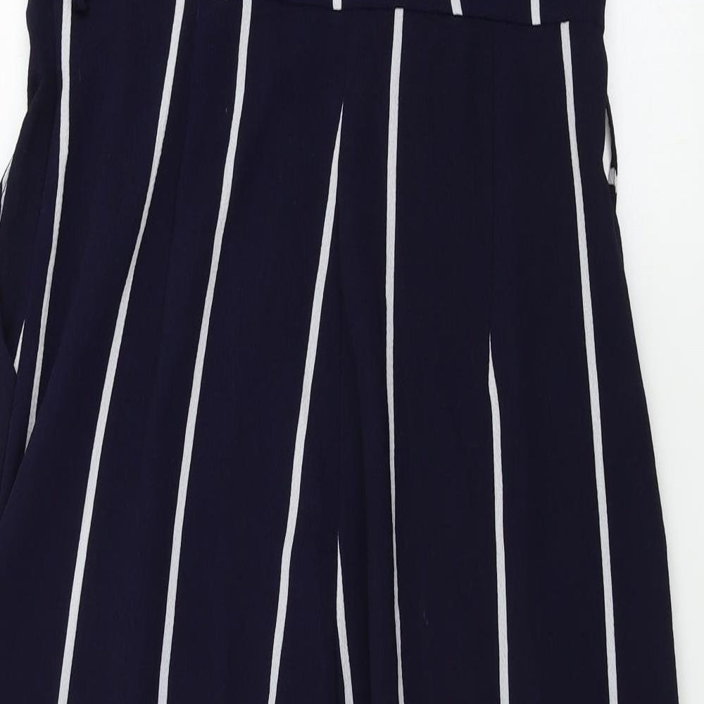 AX Paris Womens Blue Striped  Jumpsuit One-Piece Size 10