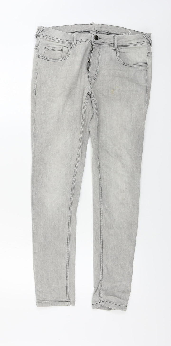 Preworn  Womens Grey   Skinny Jeans Size 32 in L28 in