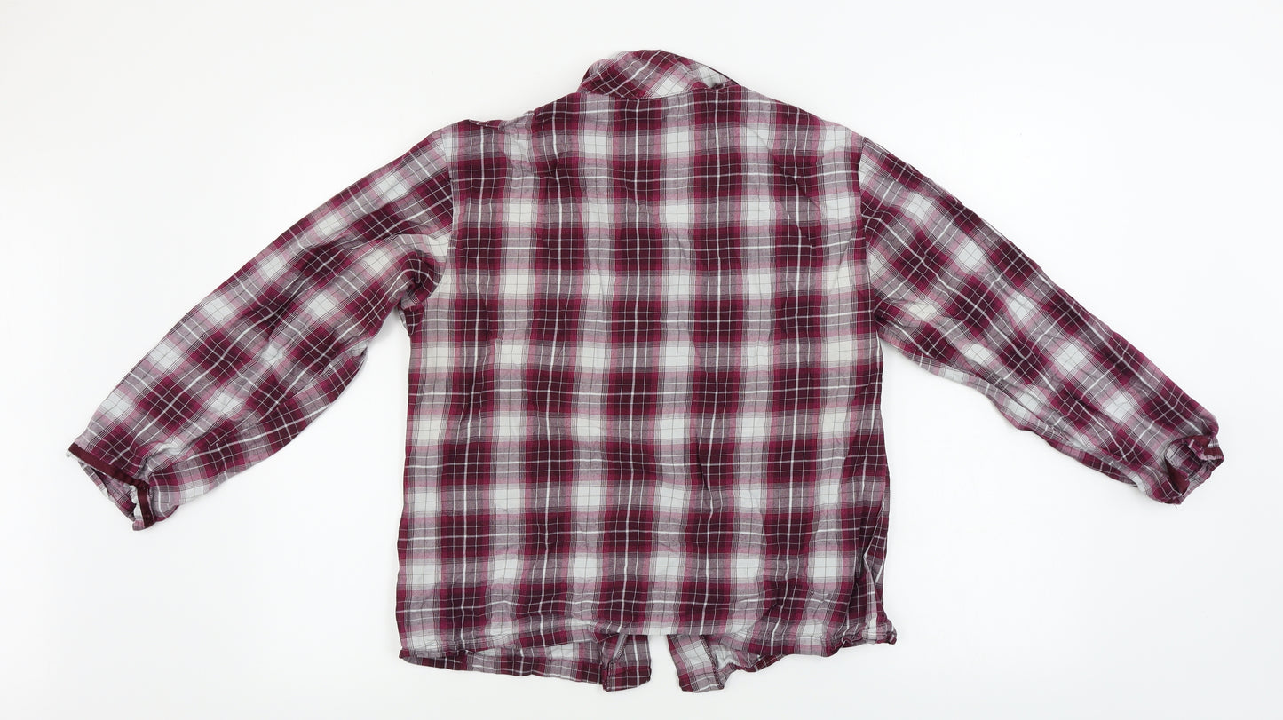 Marks and Spencer  Womens Purple Check  Basic Button-Up Size 12