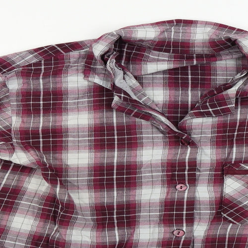 Marks and Spencer  Womens Purple Check  Basic Button-Up Size 12