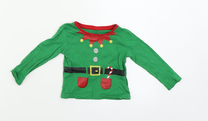 Peacocks  Boys Green   Basic T-Shirt Size 6-9 Months  - Christmas T Shirt
