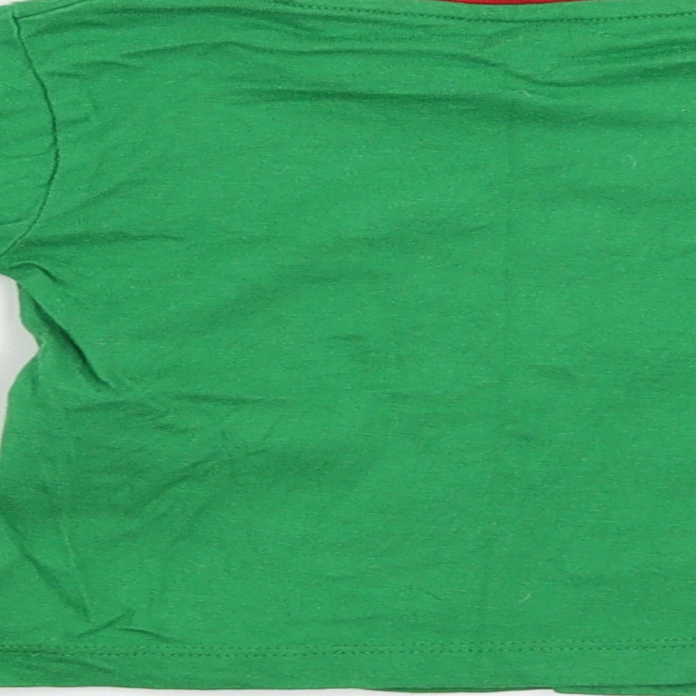 Peacocks  Boys Green   Basic T-Shirt Size 6-9 Months  - Christmas T Shirt