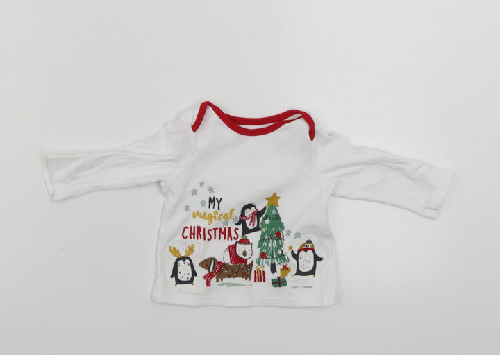 Nutmeg  Boys White   Pullover Jumper Size 6-9 Months