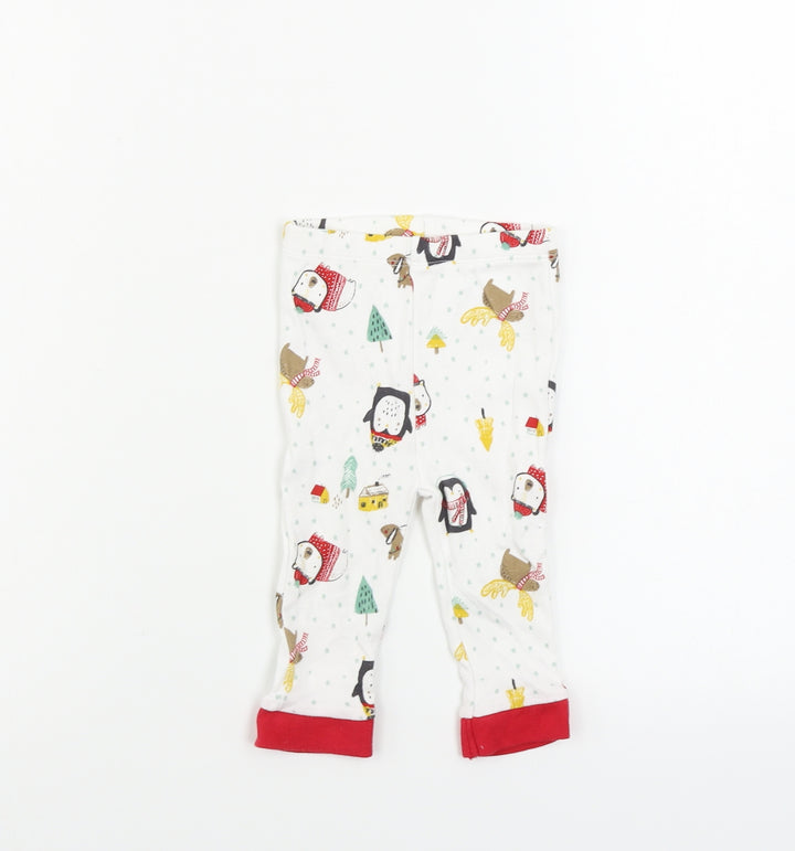 Nutmeg  Boys White   Sweatpants Trousers Size 6-9 Months