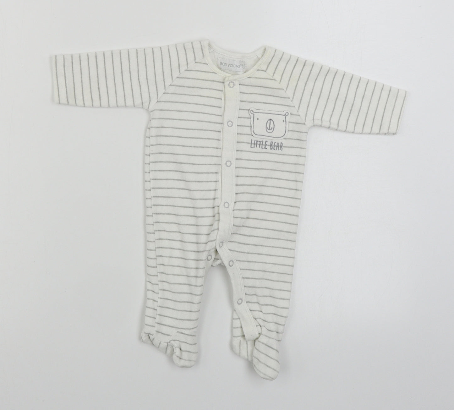 Earlydays  Boys White Striped  Babygrow One-Piece Size 0-3 Months