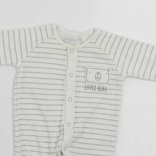 Earlydays  Boys White Striped  Babygrow One-Piece Size 0-3 Months