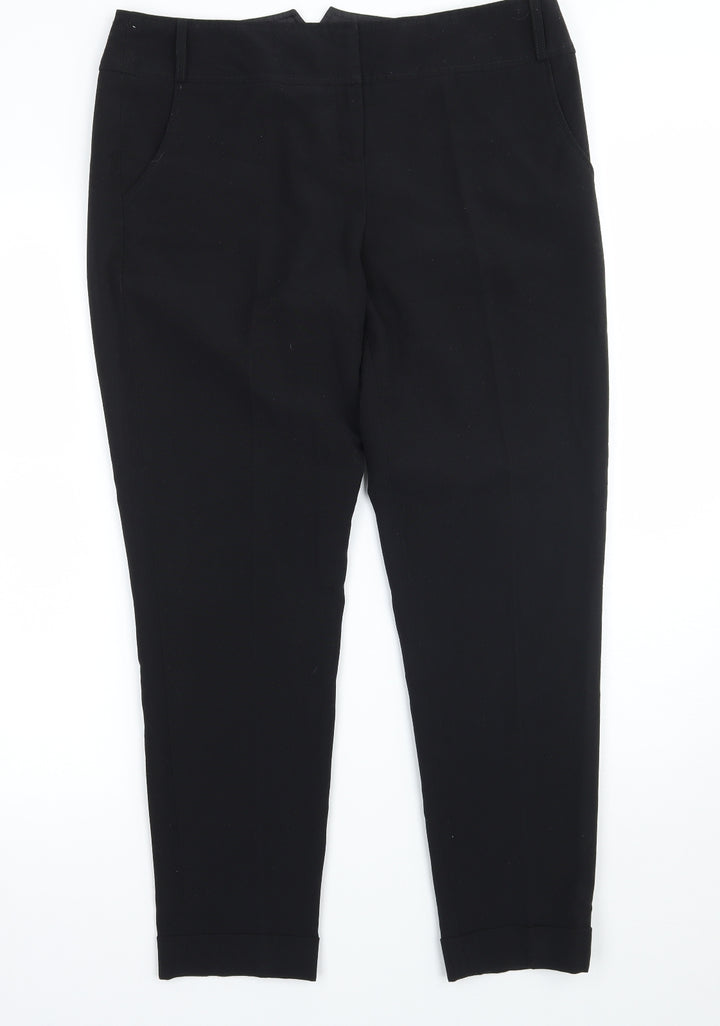 Red Herring Womens Black Trousers Size 12 L27 in