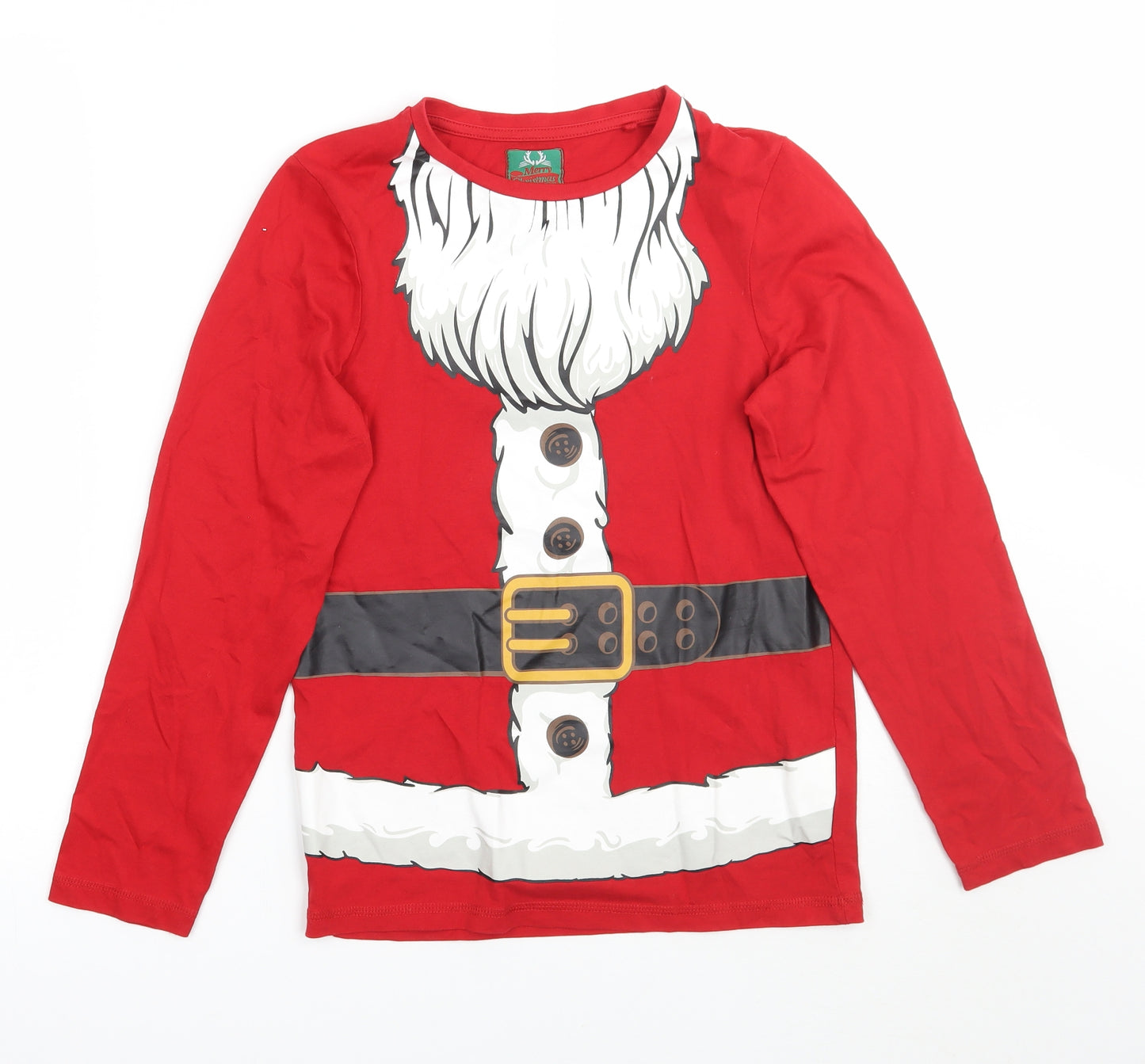 TU Boys Red   Basic T-Shirt Size 10 Years  - Christmas
