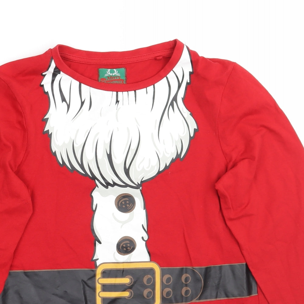 TU Boys Red   Basic T-Shirt Size 10 Years  - Christmas