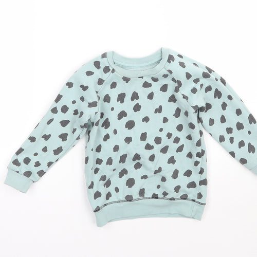 Primark Girls Blue Animal Print  Pullover Jumper Size 2-3 Years