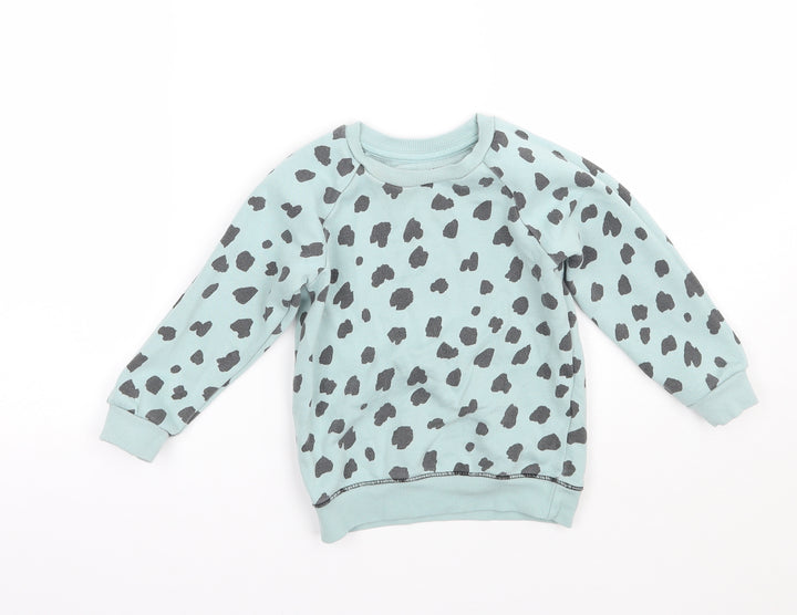 Primark Girls Blue Animal Print  Pullover Jumper Size 2-3 Years