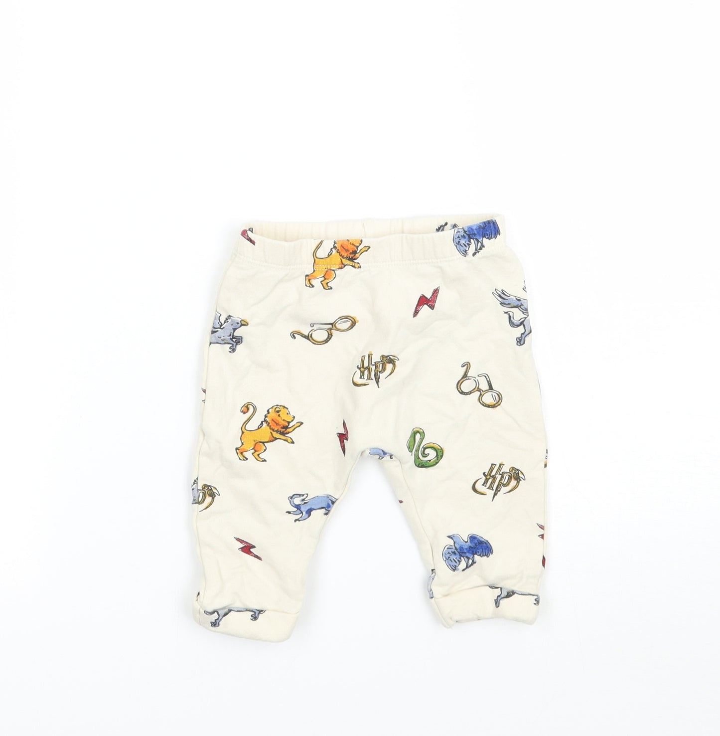 Marks and Spencer Baby Beige Geometric  Capri Trousers Size 0-3 Months
