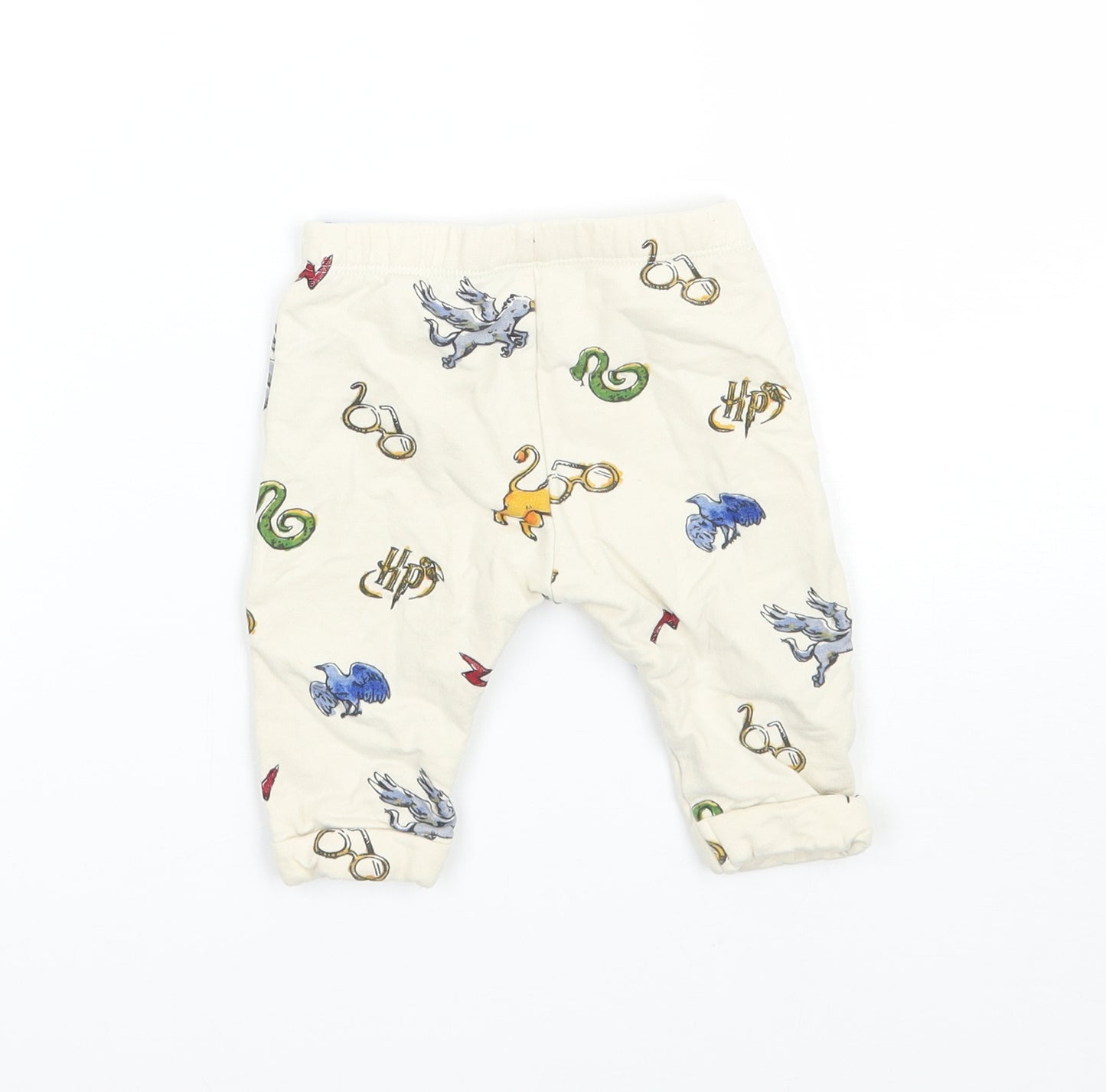 Marks and Spencer Baby Beige Geometric  Capri Trousers Size 0-3 Months