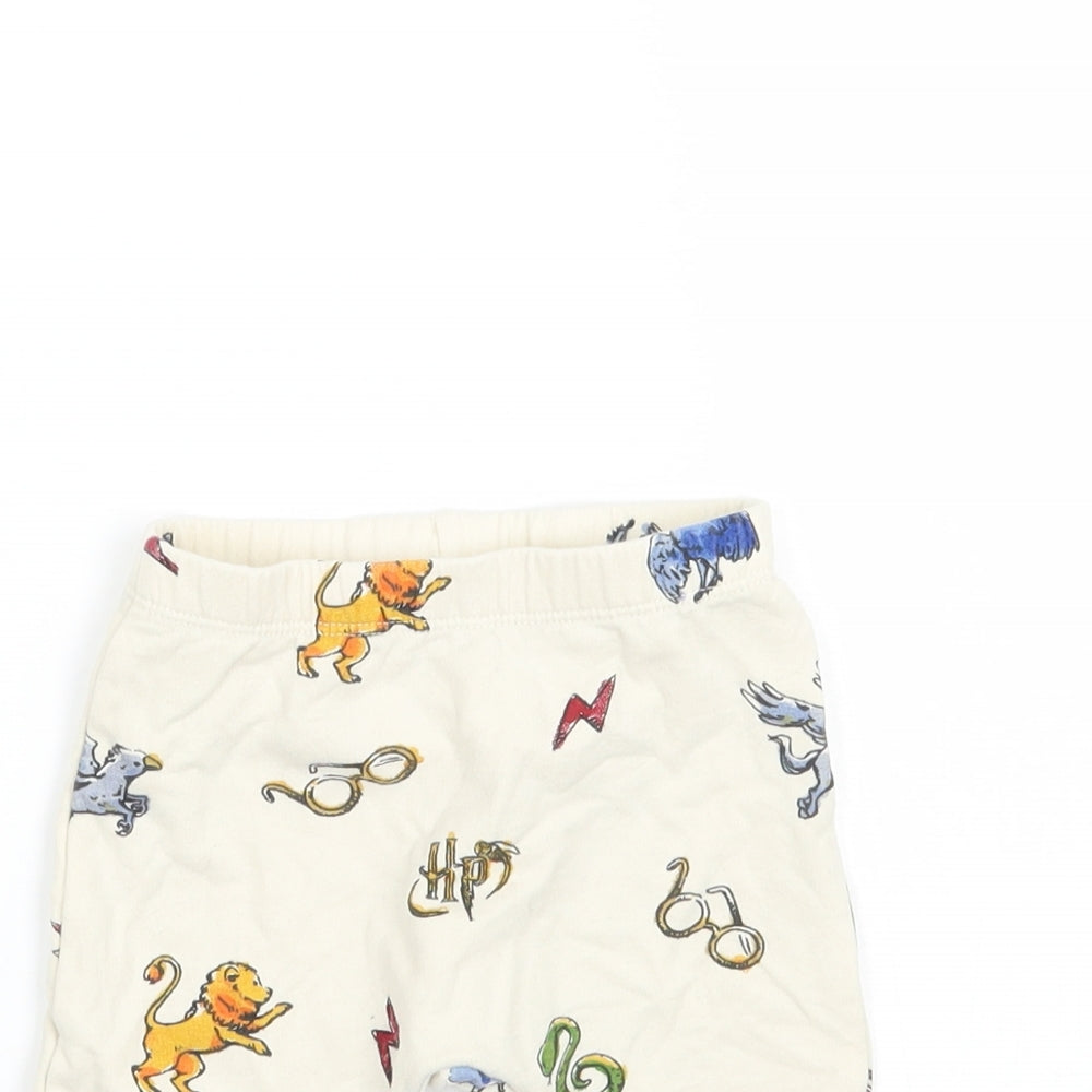Marks and Spencer Baby Beige Geometric  Capri Trousers Size 0-3 Months