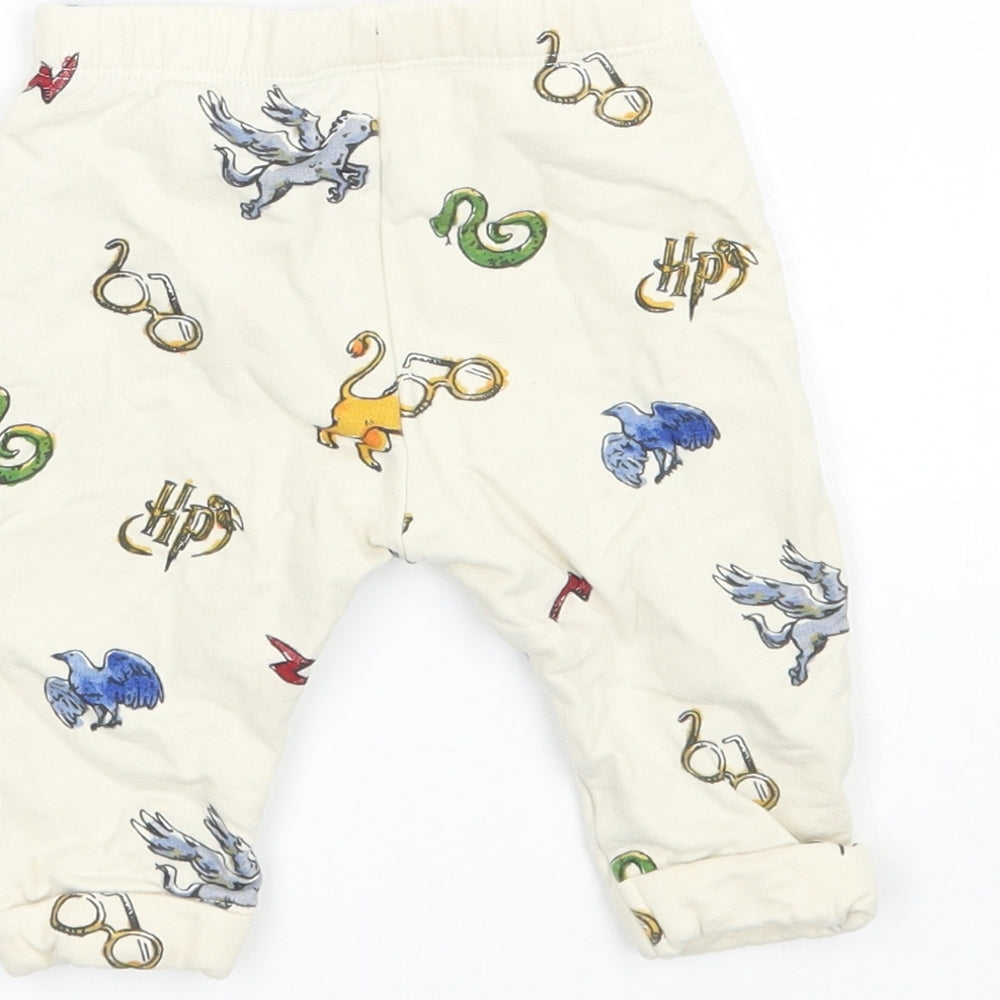 Marks and Spencer Baby Beige Geometric  Capri Trousers Size 0-3 Months