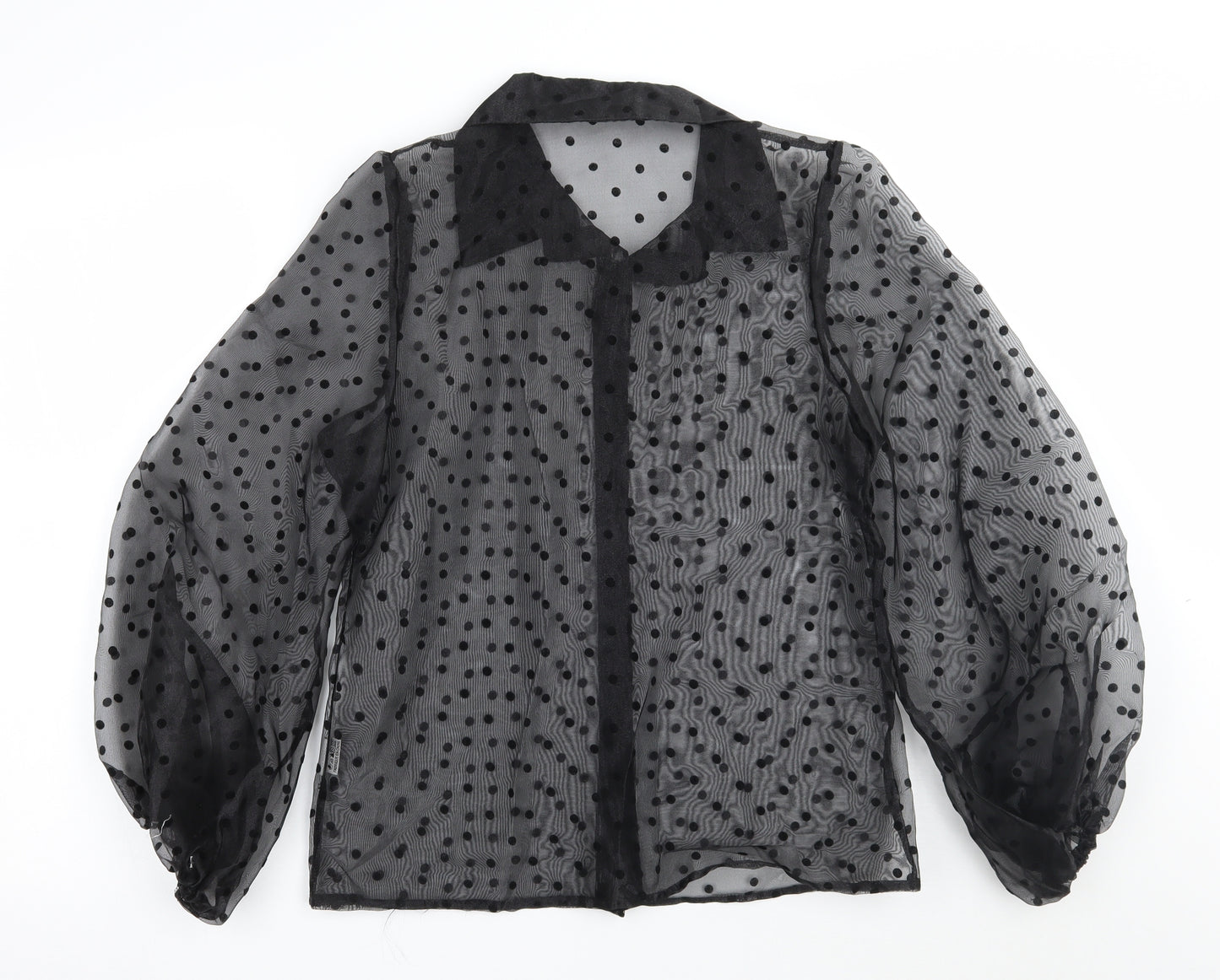 Cherry koko Womens Black Polka Dot  Basic Button-Up Size S