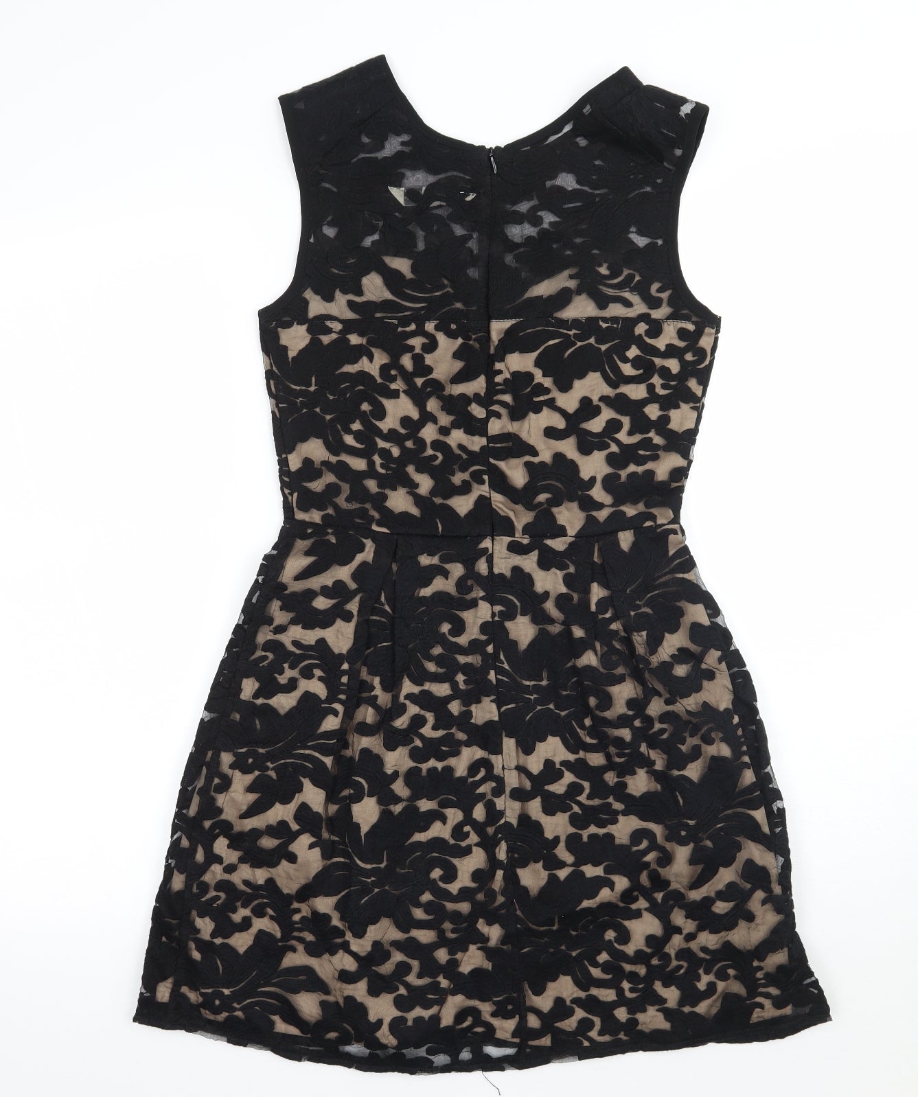Yumi Womens Black Floral  A-Line  Size 6