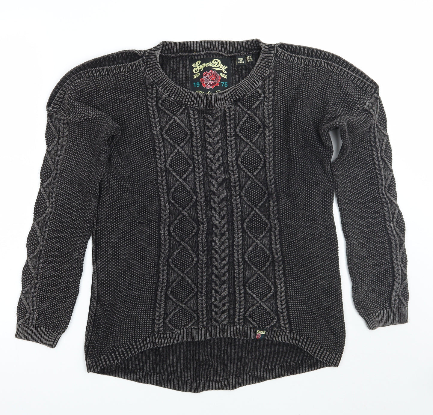 Superdry Womens Grey   Pullover Jumper Size 14