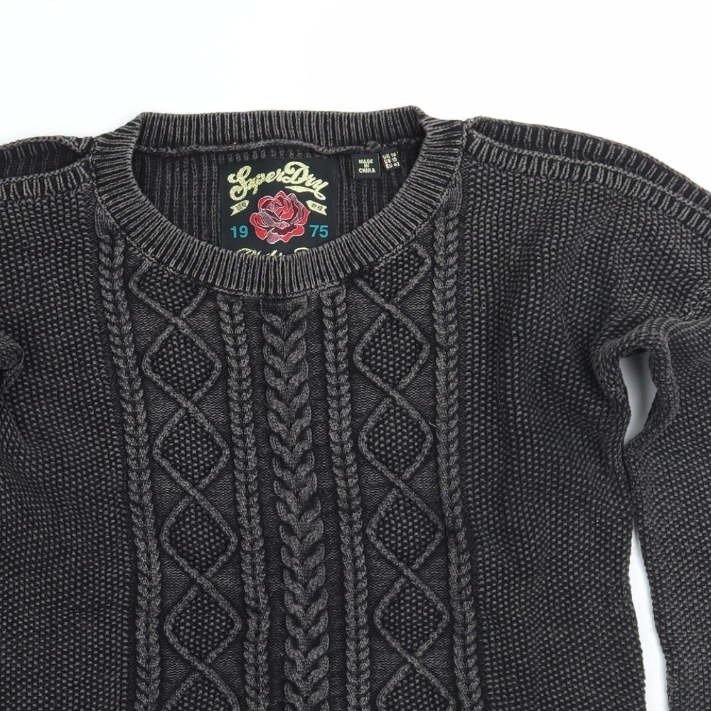 Superdry Womens Grey   Pullover Jumper Size 14