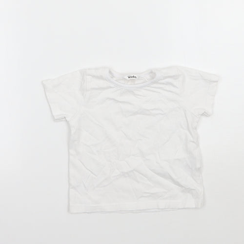 M&Co Girls White   Basic T-Shirt Size 2 Years