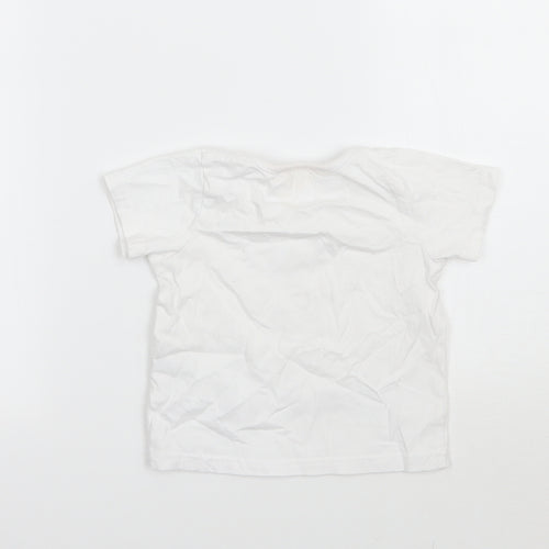 M&Co Girls White   Basic T-Shirt Size 2 Years
