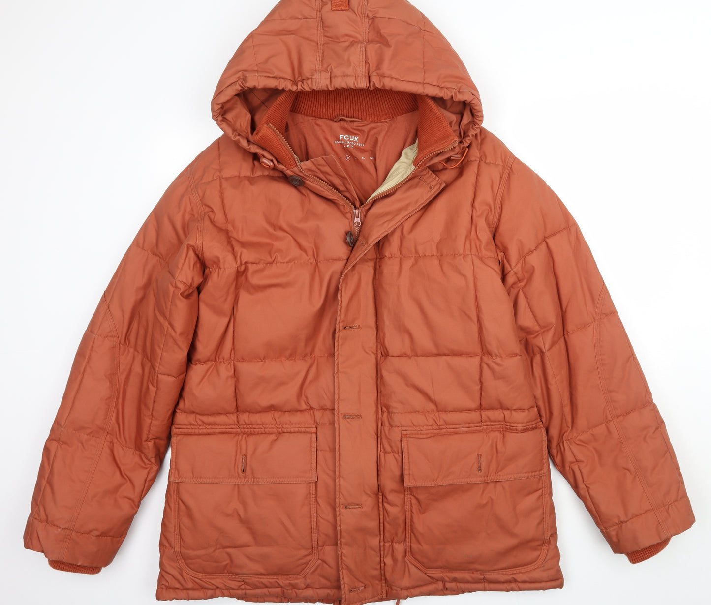 FCUK Mens Orange   Jacket Coat Size M