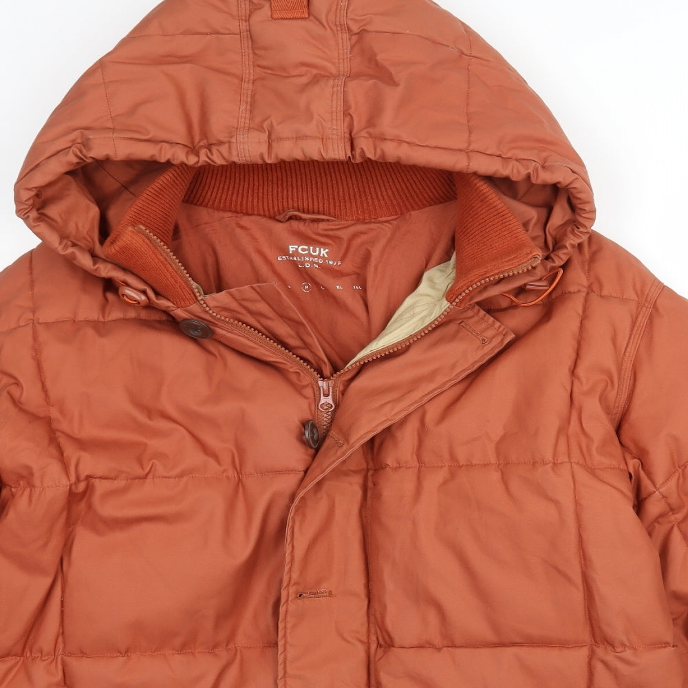 FCUK Mens Orange   Jacket Coat Size M