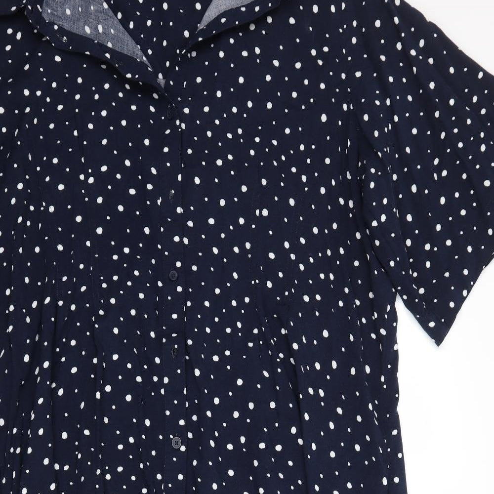 NEXT Womens Blue Polka Dot Rayon A-Line  Size 22