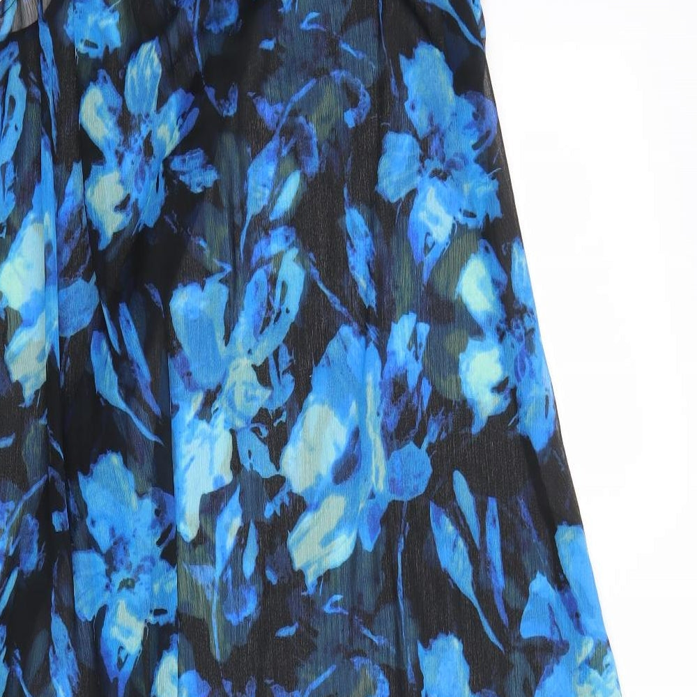 M&Co Womens Black Floral  A-Line  Size 14  - beach dress