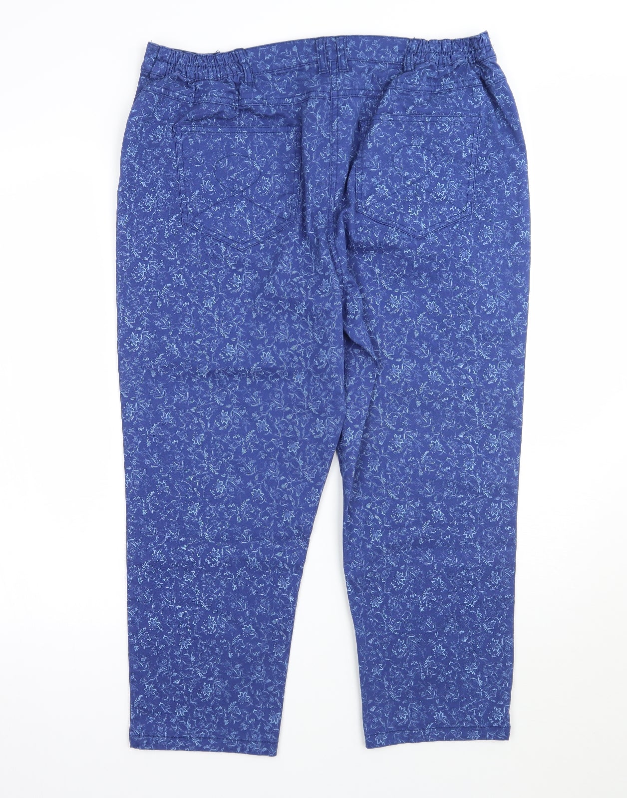 BM Womens Blue Floral  Cropped Jeans Size 16 L23 in