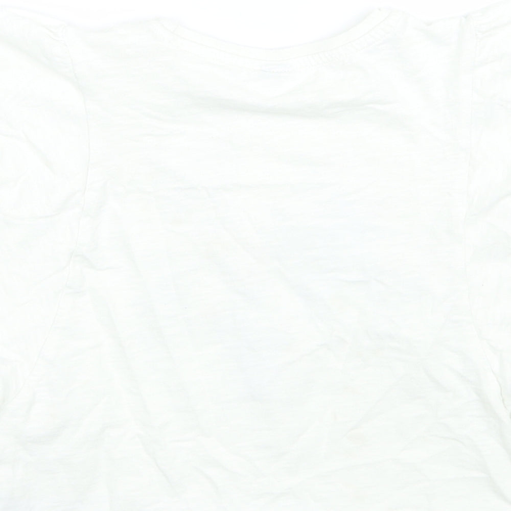 TU Girls White Floral  Basic T-Shirt Size 5-6 Years