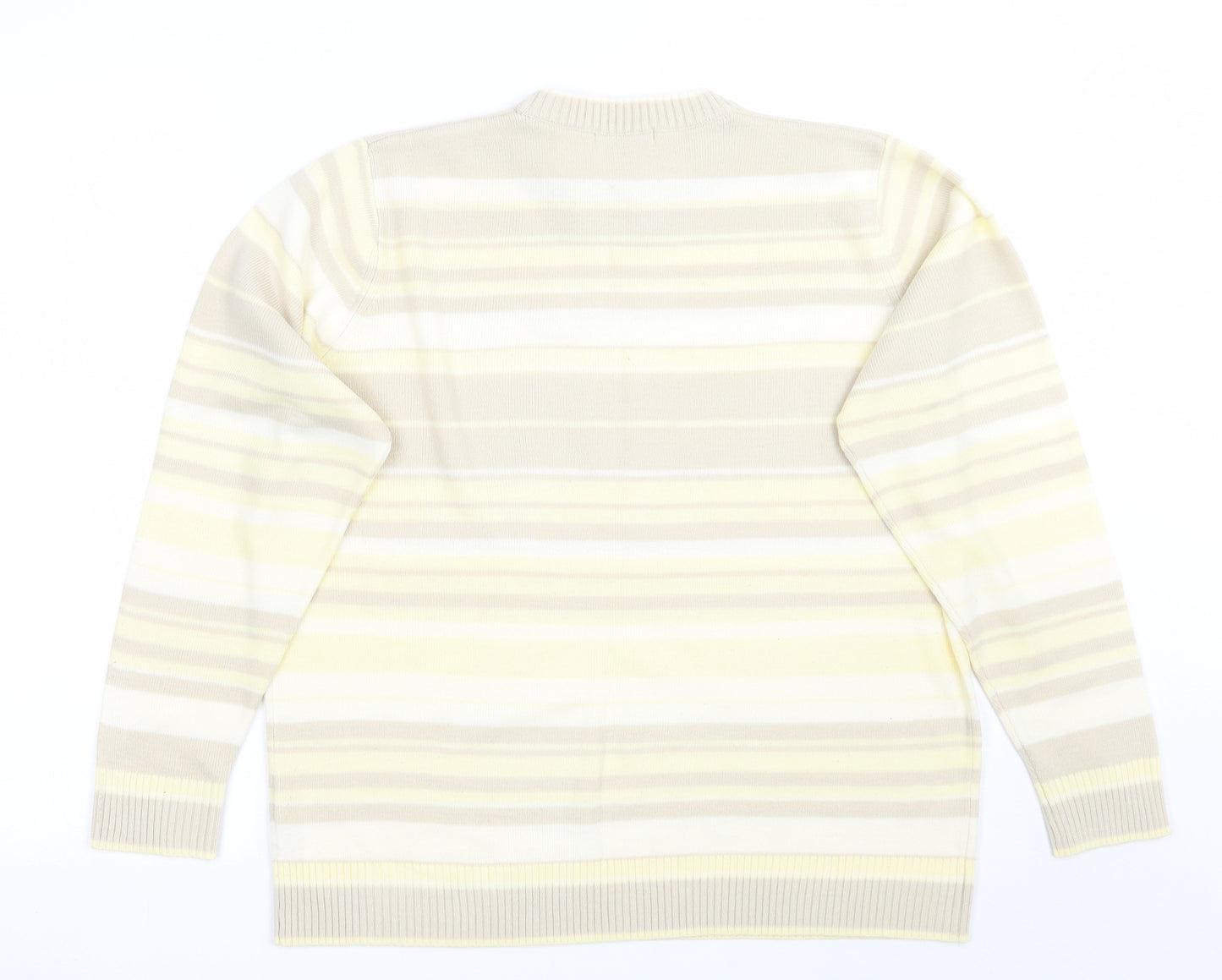Berkertex Womens Yellow Striped  Pullover Jumper Size 14