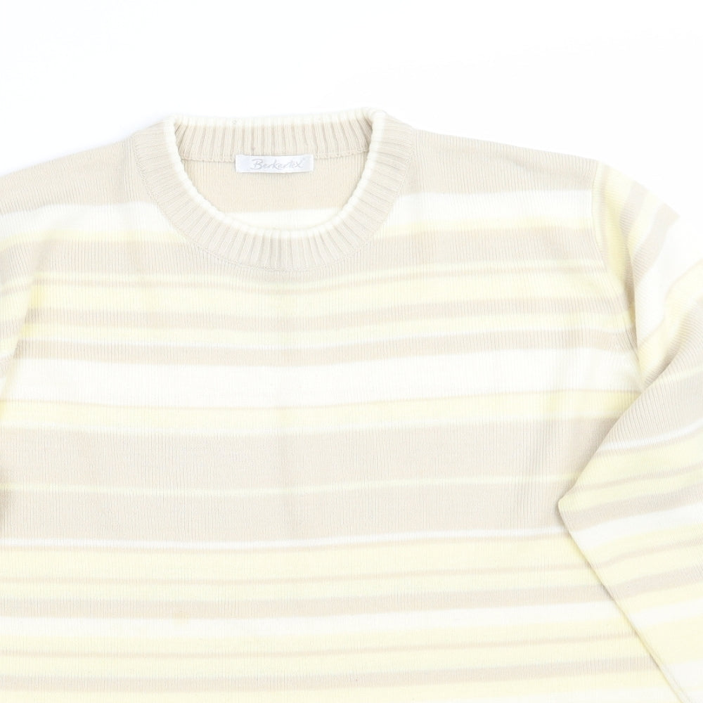 Berkertex Womens Yellow Striped  Pullover Jumper Size 14