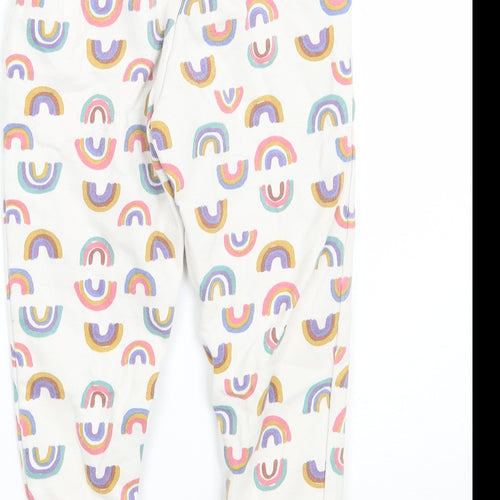 Primark Girls White Geometric  Sweatpants Trousers Size 2-3 Years