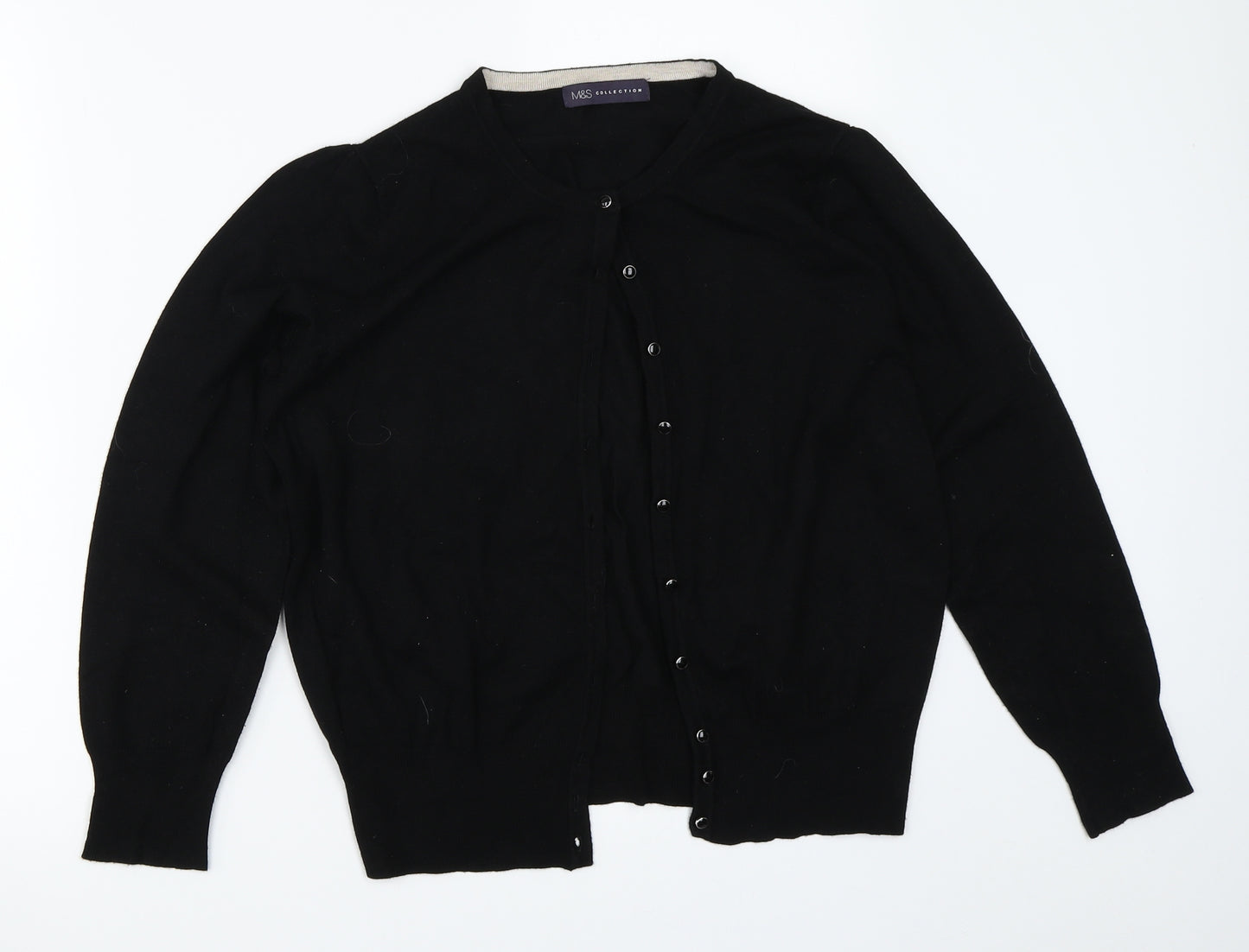 Marks and Spencer Womens Black   Cardigan Jumper Size 14