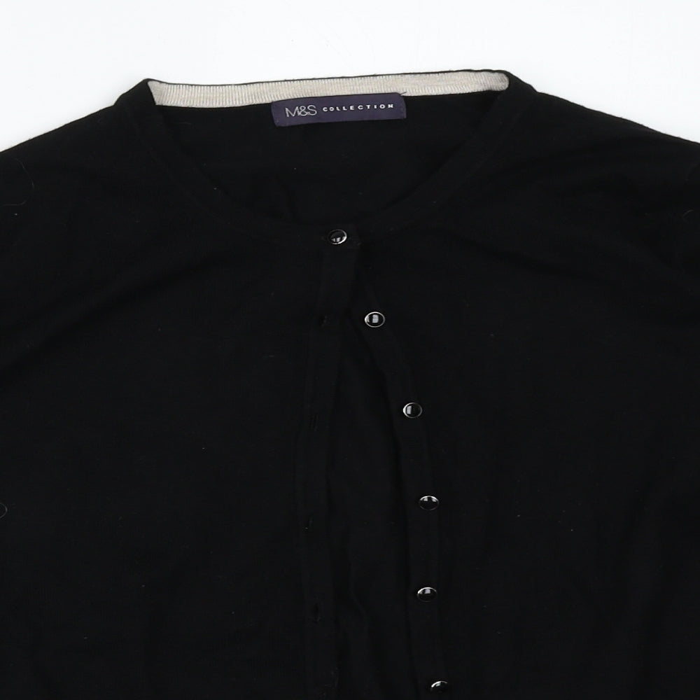 Marks and Spencer Womens Black   Cardigan Jumper Size 14