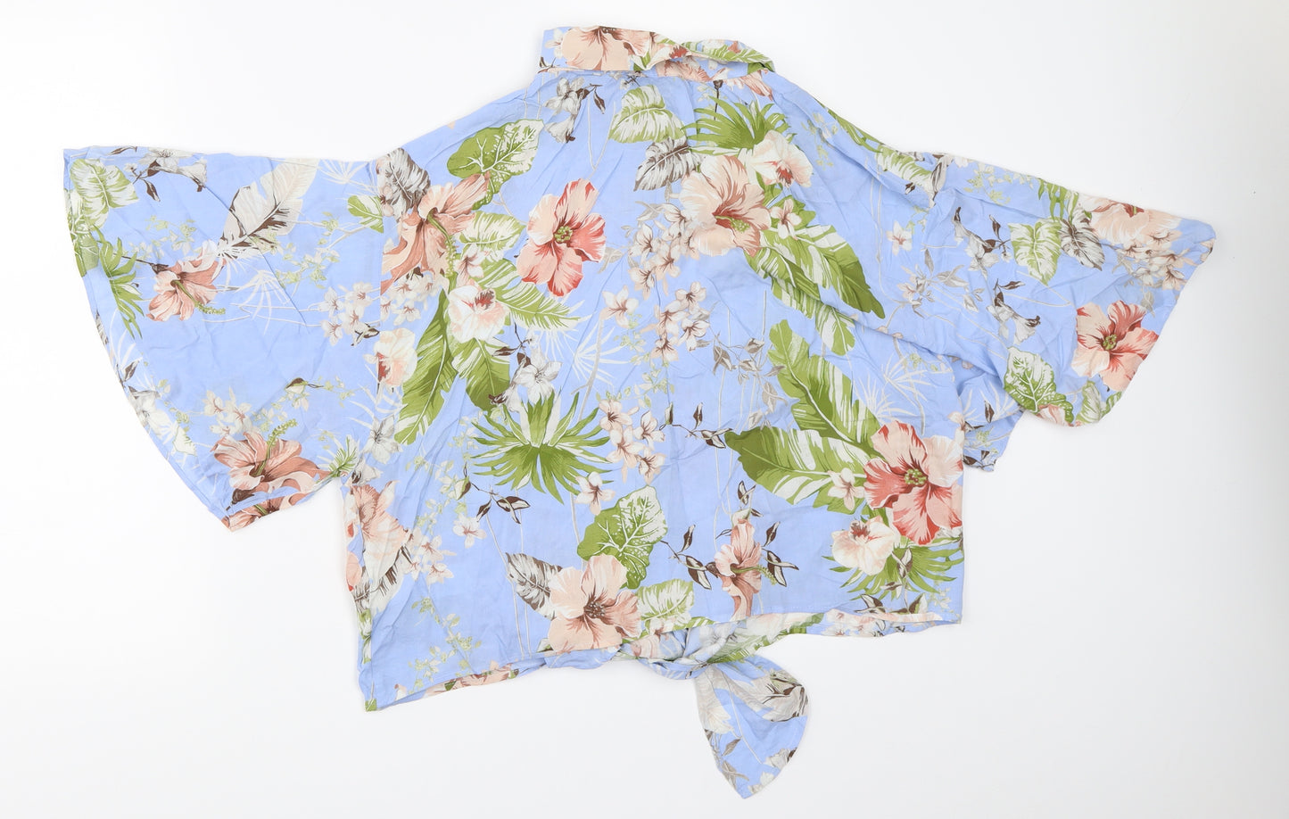 Primark Womens Blue Floral  Basic Button-Up Size 18