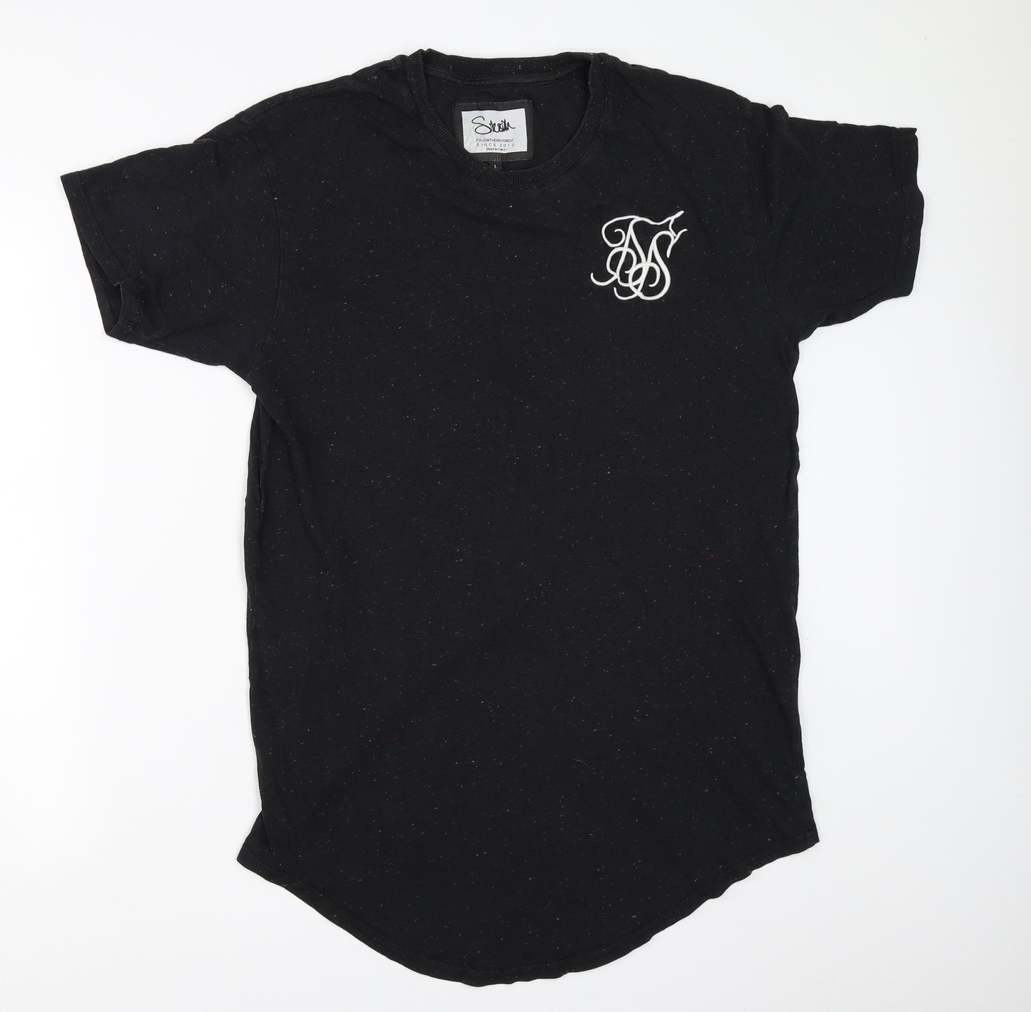 SikSilk Mens Black    T-Shirt Size L