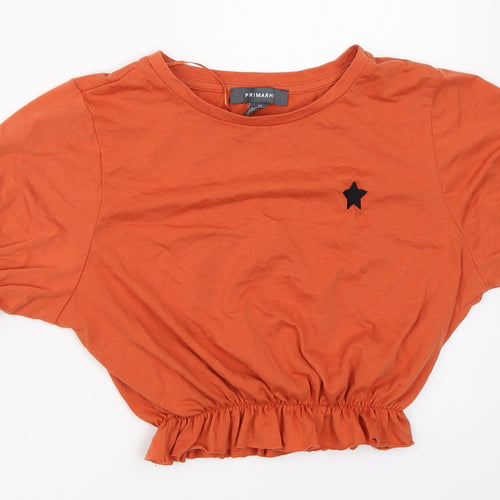 Primark Womens Orange   Cropped T-Shirt Size XS